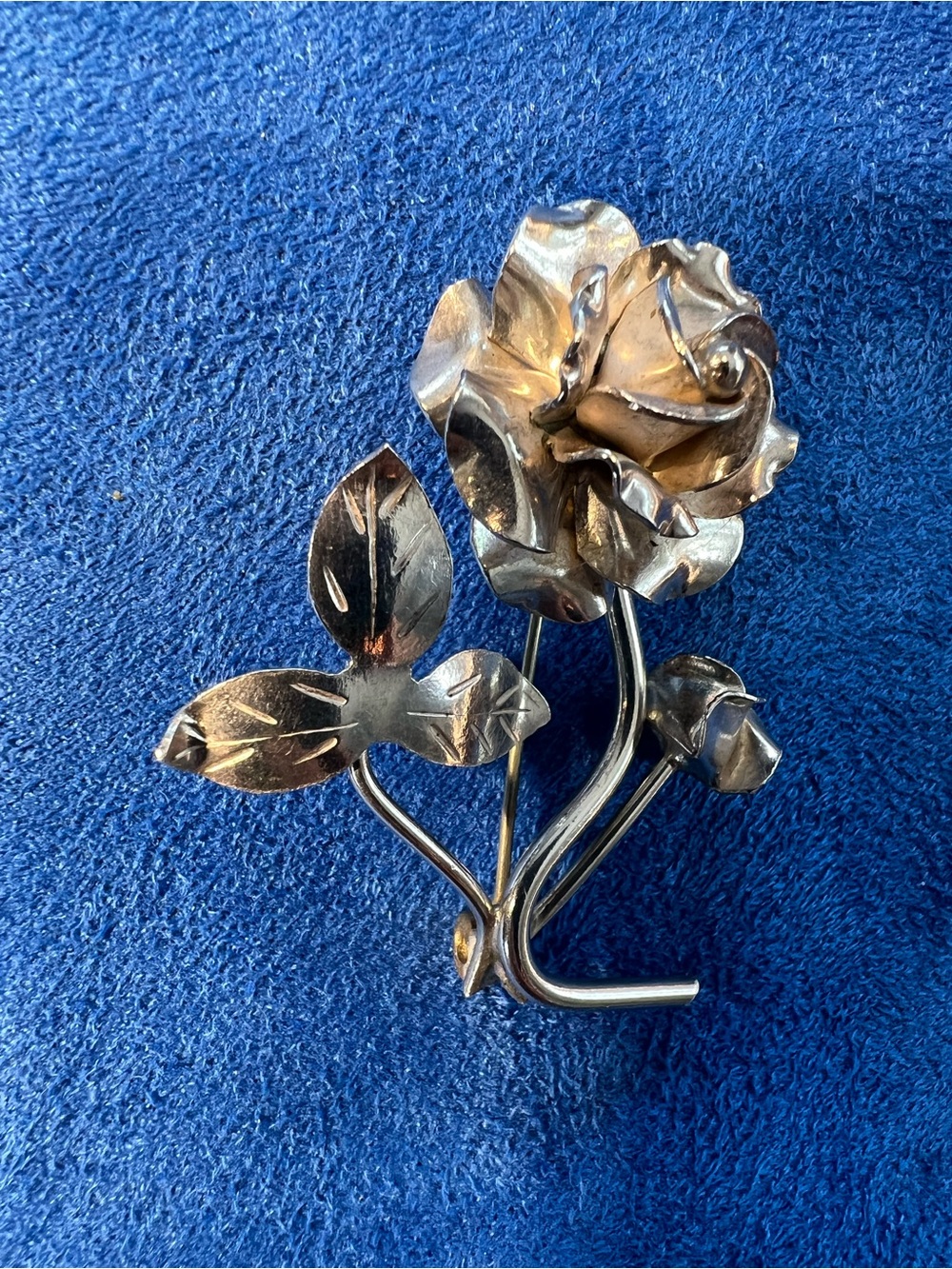 Vintage Sterling 925 Rose Brooch Pin - Elegant Floral Jewelry